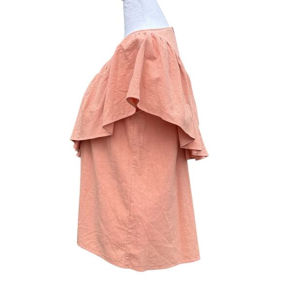 Zara Top Size Small Sleeveless Crew Neck Deep V Ruffle Embellishment - Picture 3 of 6